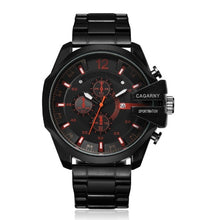 Load image into Gallery viewer, Cagarny Mens Quartz Wrist Watch Luxury Sport Wristwatch Waterproof Black Stainless Male Watches Clock Military Relogio Masculino