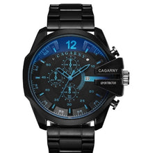 Load image into Gallery viewer, Cagarny Mens Quartz Wrist Watch Luxury Sport Wristwatch Waterproof Black Stainless Male Watches Clock Military Relogio Masculino