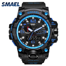 Load image into Gallery viewer, SMAEL Men Wrist Watch Sport Dual Display Analog Electronic Sports Watches Relogio Digital Esportivo LED Watch