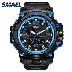 SMAEL Men Wrist Watch Sport Dual Display Analog Electronic Sports Watches Relogio Digital Esportivo LED Watch