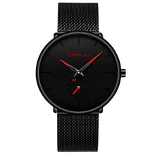 Load image into Gallery viewer, Crrju Fashion Mens Watches Top Brand Luxury Quartz Watch Men Casual Slim Mesh Steel Waterproof Sport Watch Relogio Masculino