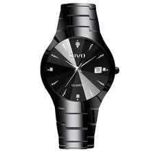 Load image into Gallery viewer, CIVO Luxury Couple Watches Black Silver Full Steel Waterproof Date Quartz Watch Men For Man Women Clock Gift For Lover Wife